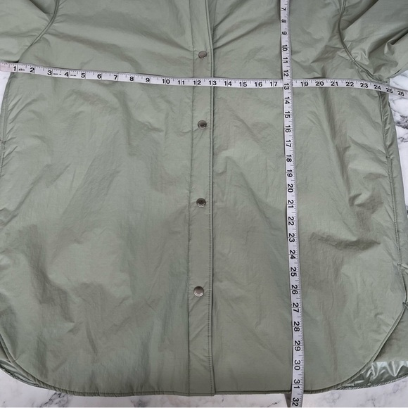 Babaton (via Aritzia) Merit Shirt Jacket Shacket Green Vegan Water Repellent L - Picture 14 of 14